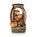 BURI LED-Gartenbrunnen Amphore 50cm Beleuchtung Wasserspiel Pflanztopf Bild 2