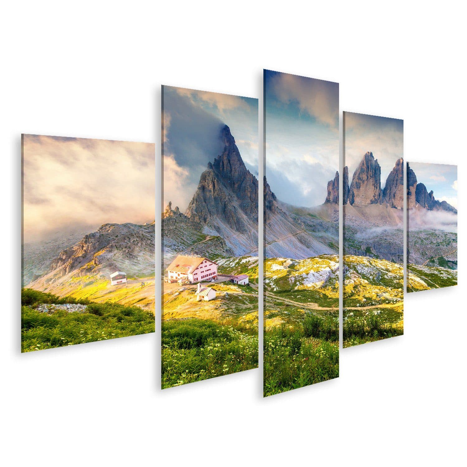 islandburner Leinwandbild 5-teilig Dolomiten Landschaft - Bild 2