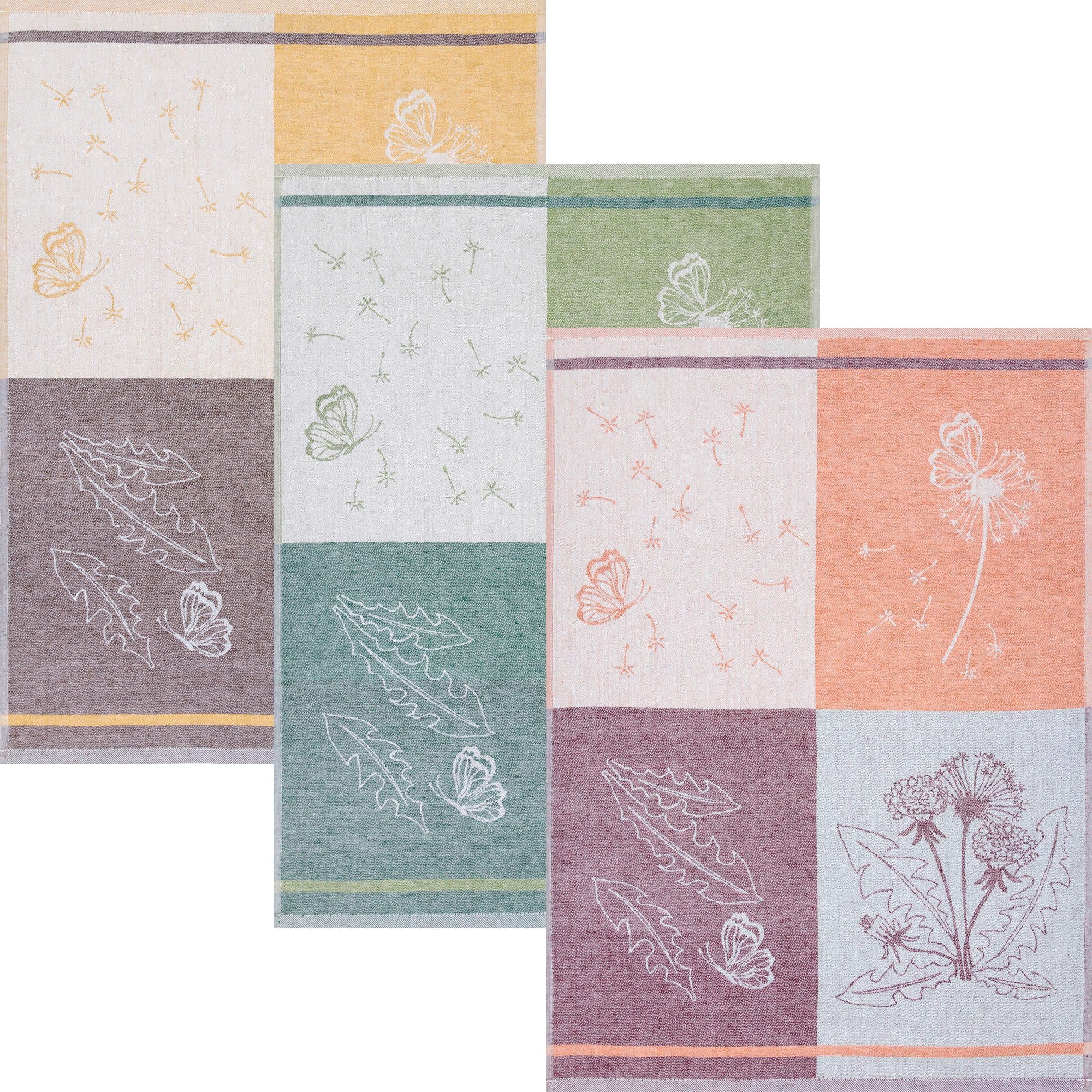 Kracht Geschirrtuch 3er-Pack Pusteblume Halbleinen Jacquard Bunt - Bild 2