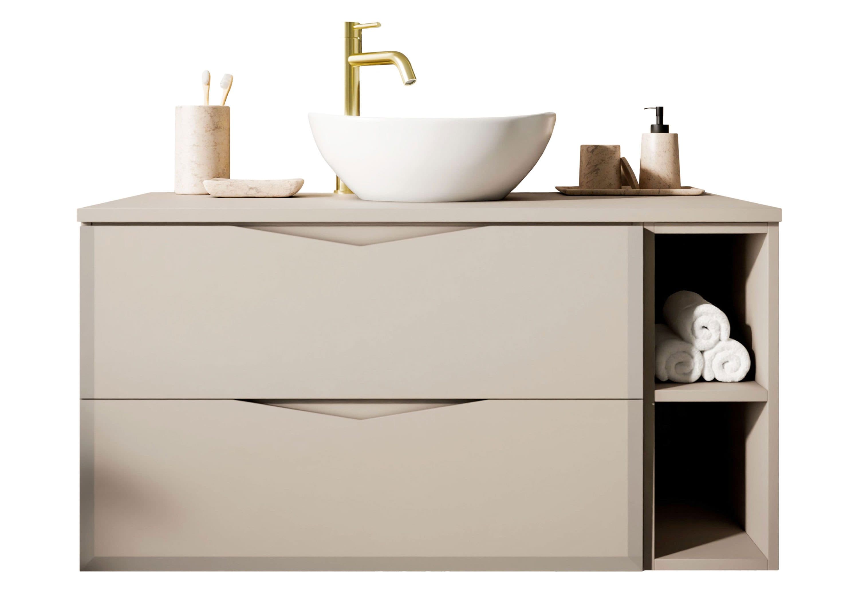 Lookway Badmöbel-Set MIRA II 80 cm Kaschmir mit Soft-Close & Waschbecken - Bild 2