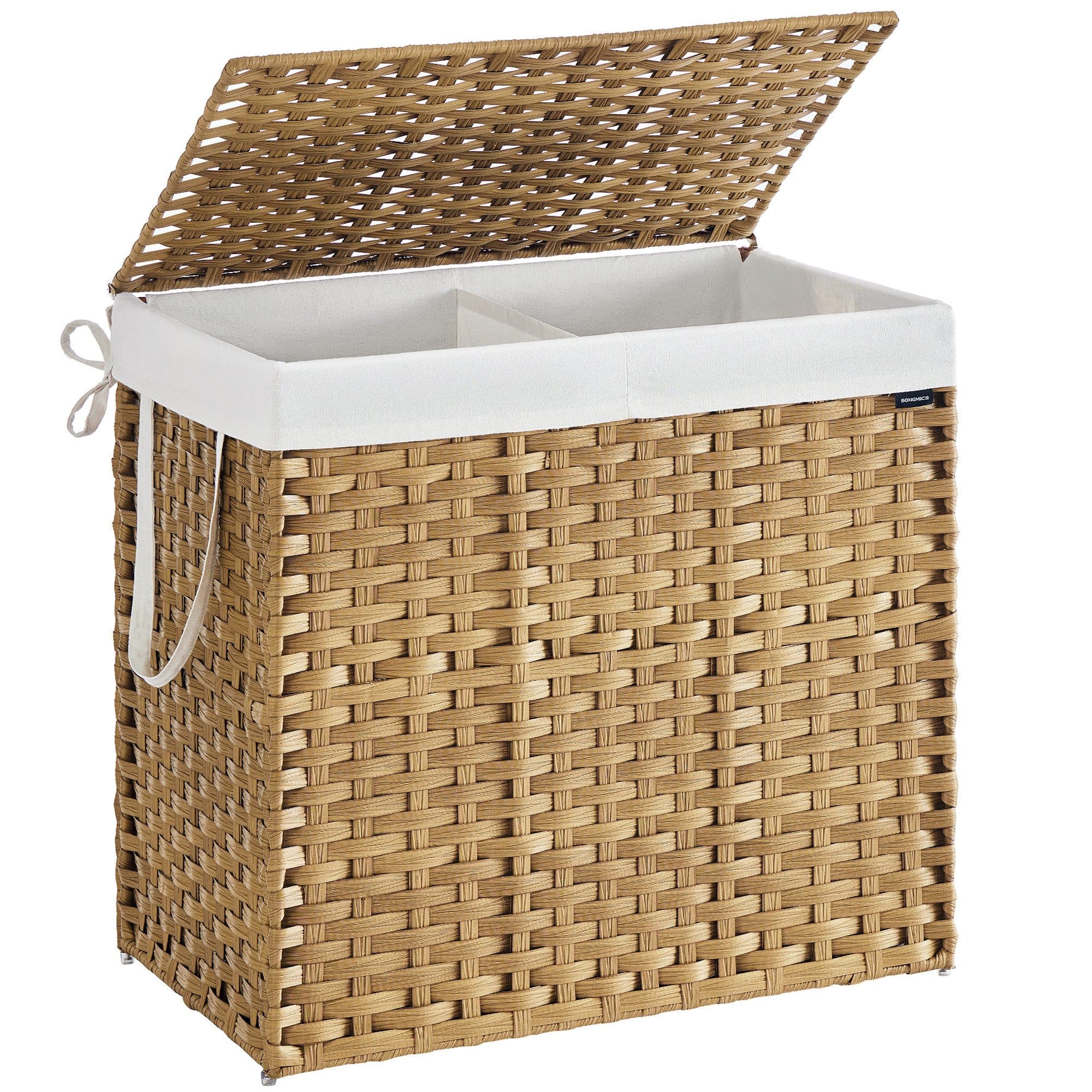 SONGMICS Wäschekorb 90 L Beige Faltbar Mit Griffen - Bild 2