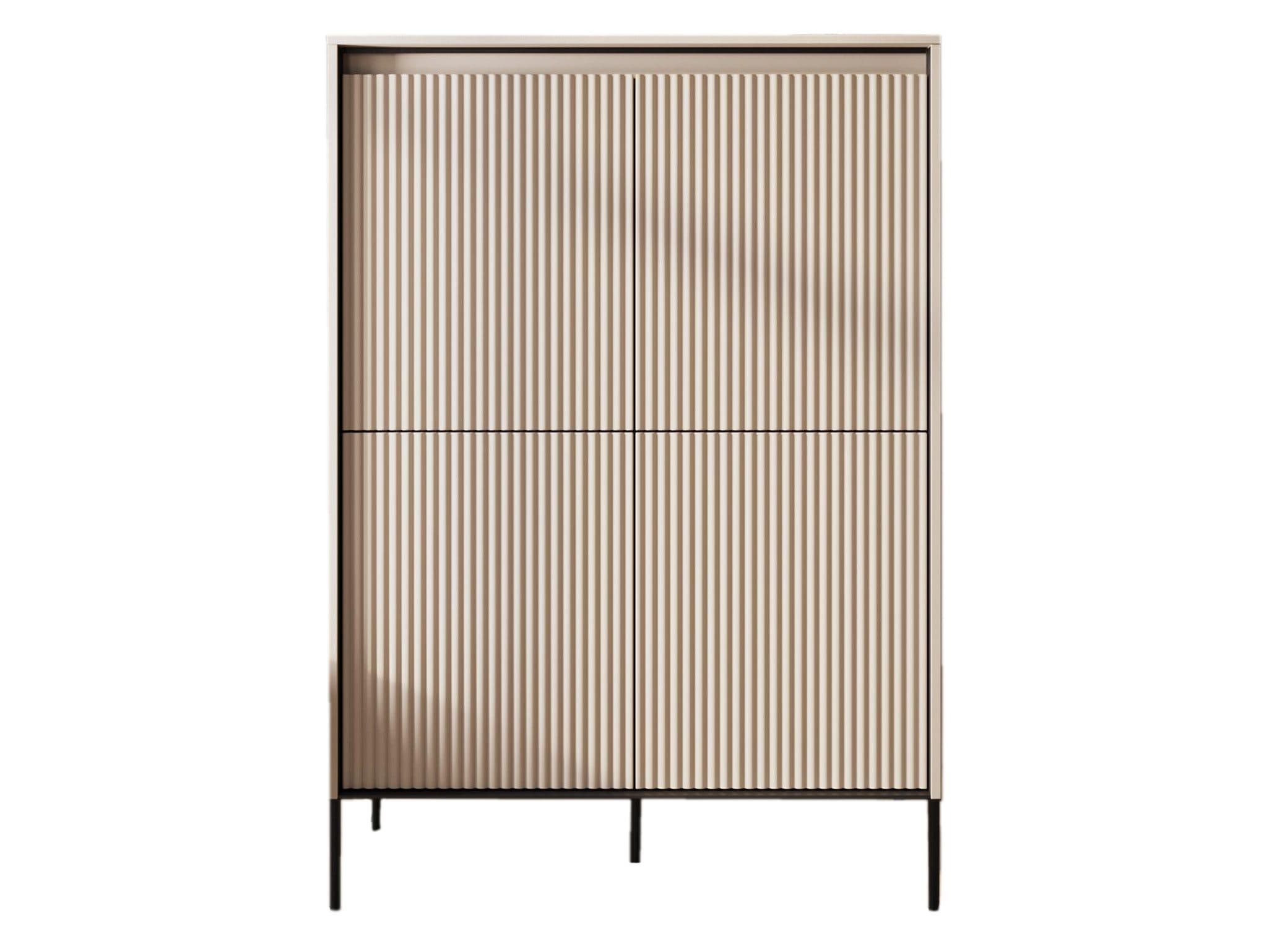Compleo Kommode FLORE Beige 4-türig mit geriffelter Front - Bild 2
