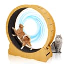 LALAHO Katzenlaufband 100cm MDF Naturholz Stabiles Laufrad Bild 2