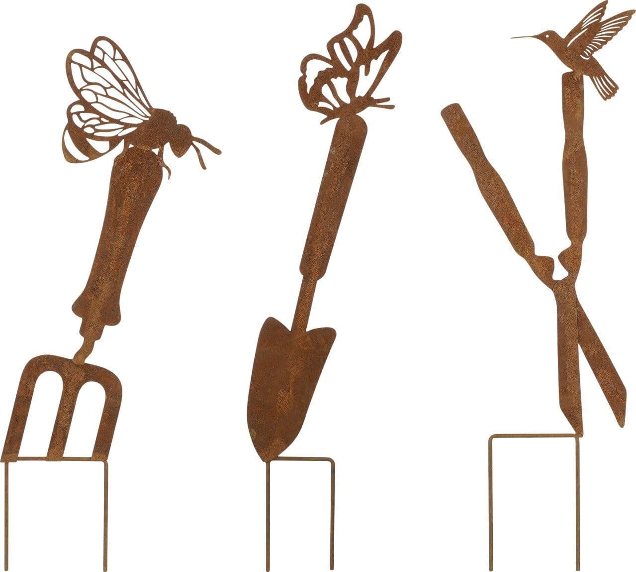 Mica Decorations Gartenstecker Metall Rostfarben