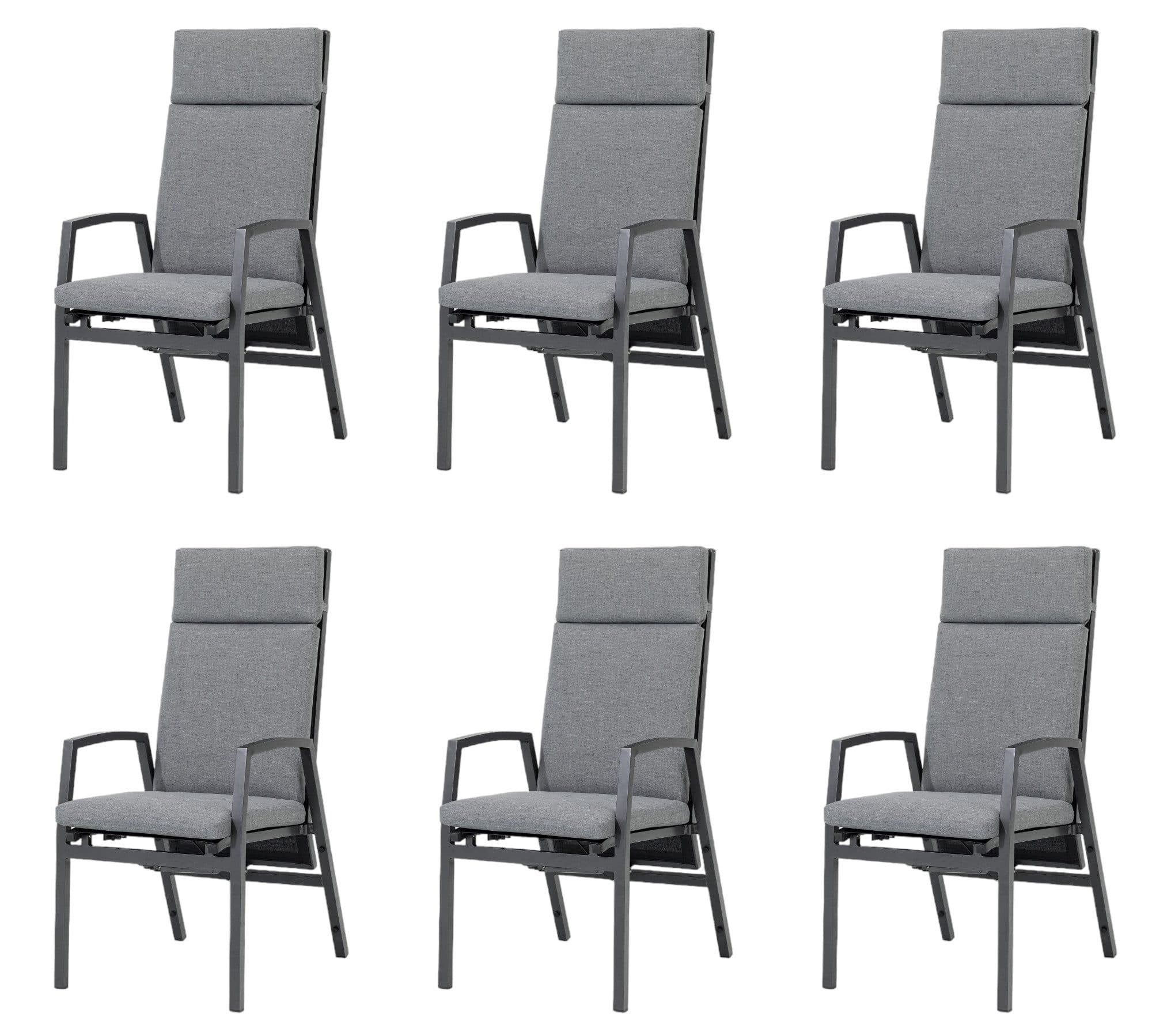 Gardissimo Vigo Gartenstuhl 6er Set Anthrazit Aluminium Stapelbar - Bild 2