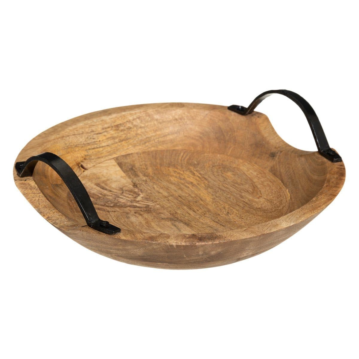 Atmosphera Dekoschale Mangoholz 30 cm mit Metallgriffen - Bild 2