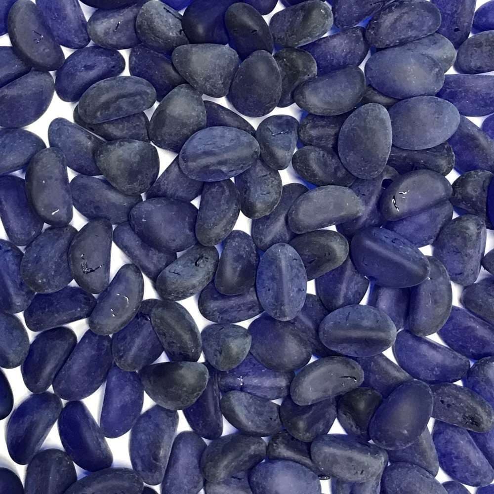 Eurosand GLAS WEDGES Runde Glassteine 17-24mm 1kg Gefrostet Blau - Bild 2