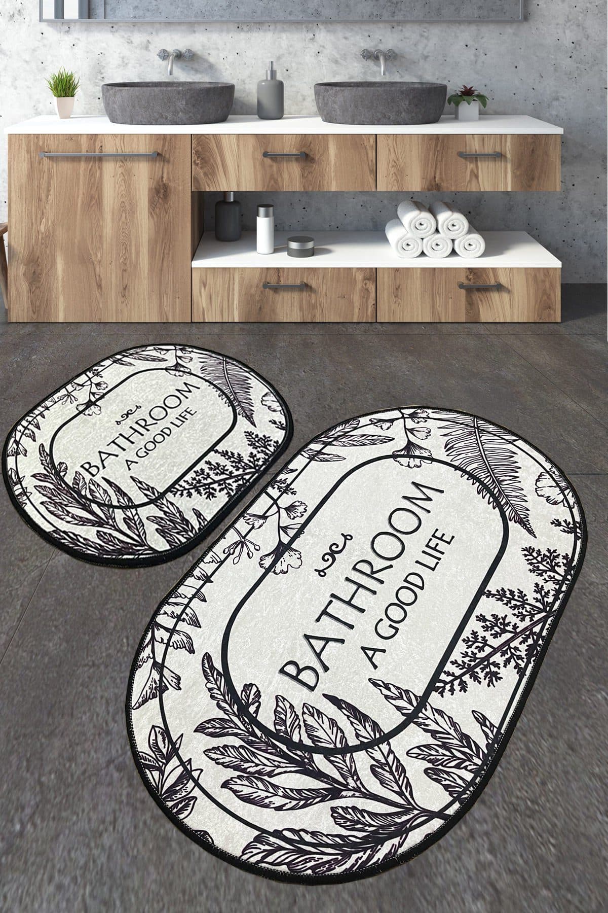 L'Essentiel Maison Badematten-Set 100% Polyester Antibakteriell