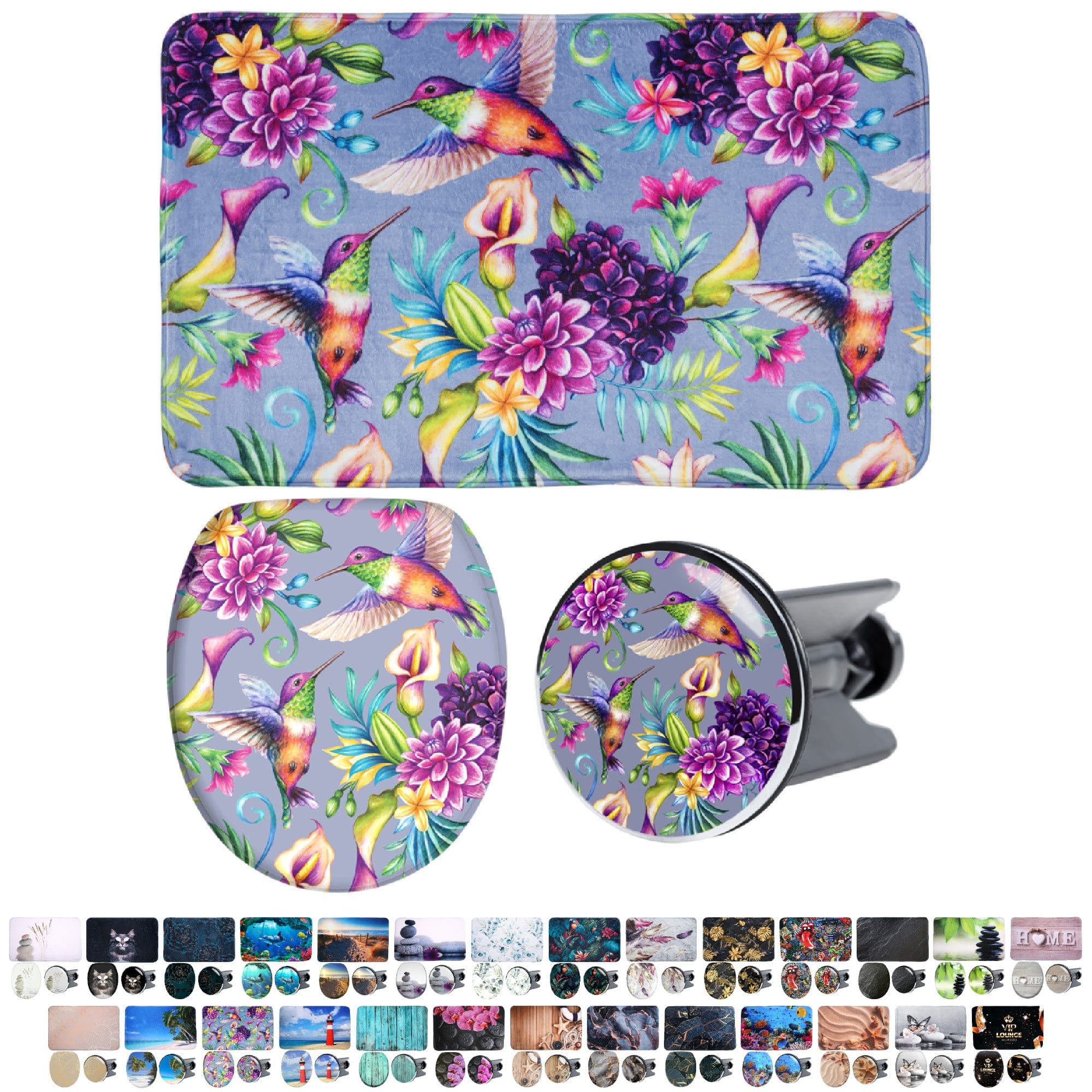 Sanilo Badaccessoire-Set 3-teilig mit Absenkautomatik, Badteppich 70 x 110 cm, Waschbeckenstöpsel - Bild 2
