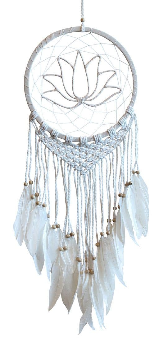 Traumfänger Lotus Rattan Makramee Beige