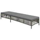 vidaXL Gartenliege Poly Rattan Grau mit verstellbarer Lehne Bild 2