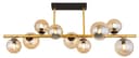 GLOBO Lighting Deckenleuchte RIHA Schwarz Glas Amber Bild 2
