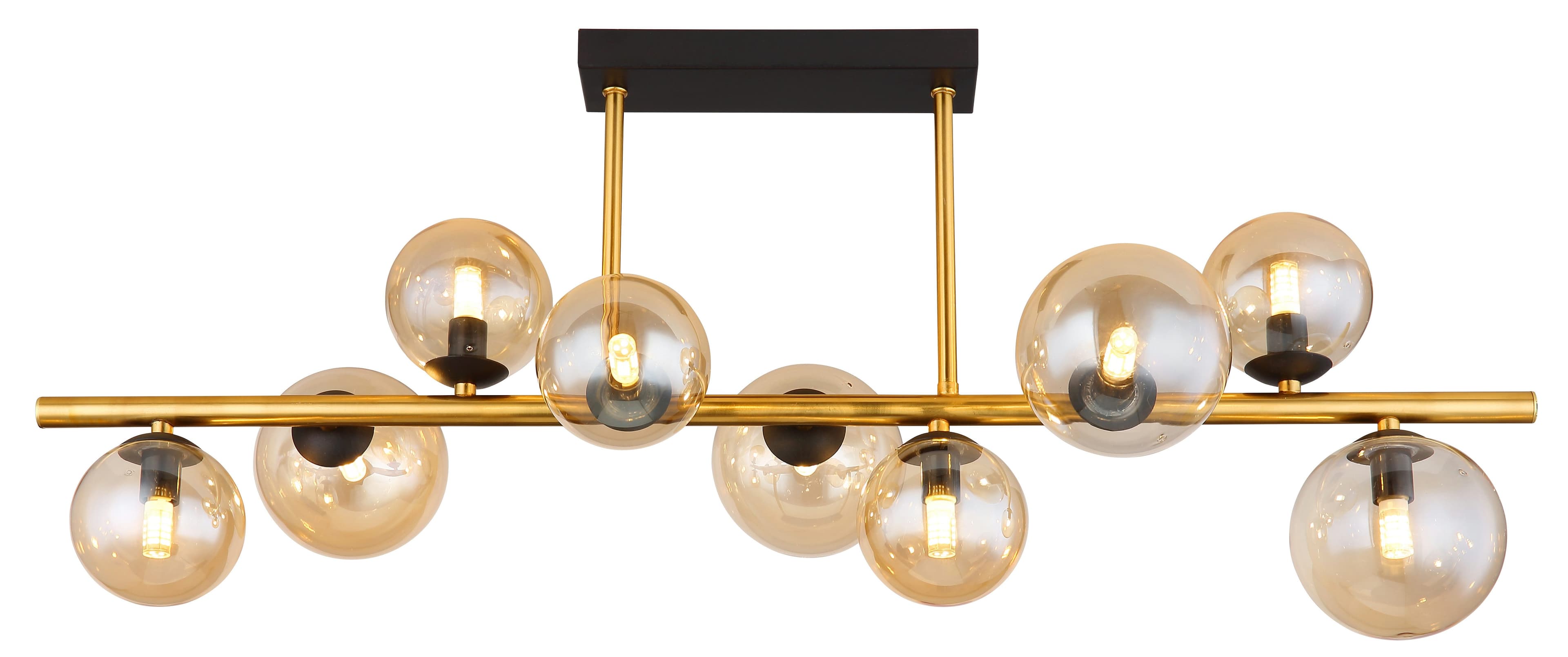GLOBO Lighting Deckenleuchte RIHA Schwarz Glas Amber - Bild 2
