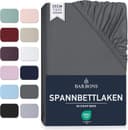 BARBONS Spannbettlaken Mikrofaser 35 cm Tiefe Dunkelgrau Bild 2