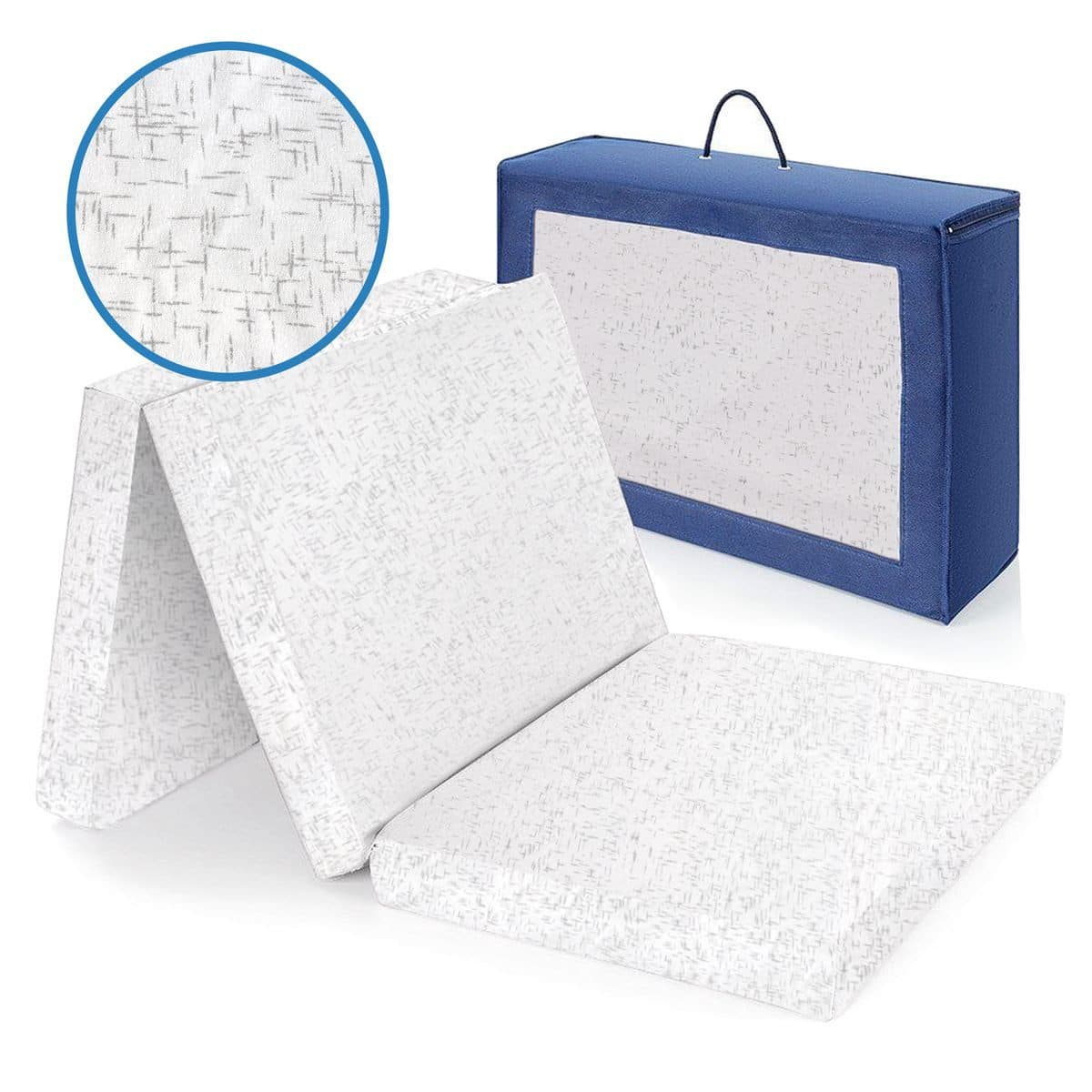 Alvi Baby-Reisebett Matratze Grau-Weiß 60x120 cm mit Tragetasche - Bild 2