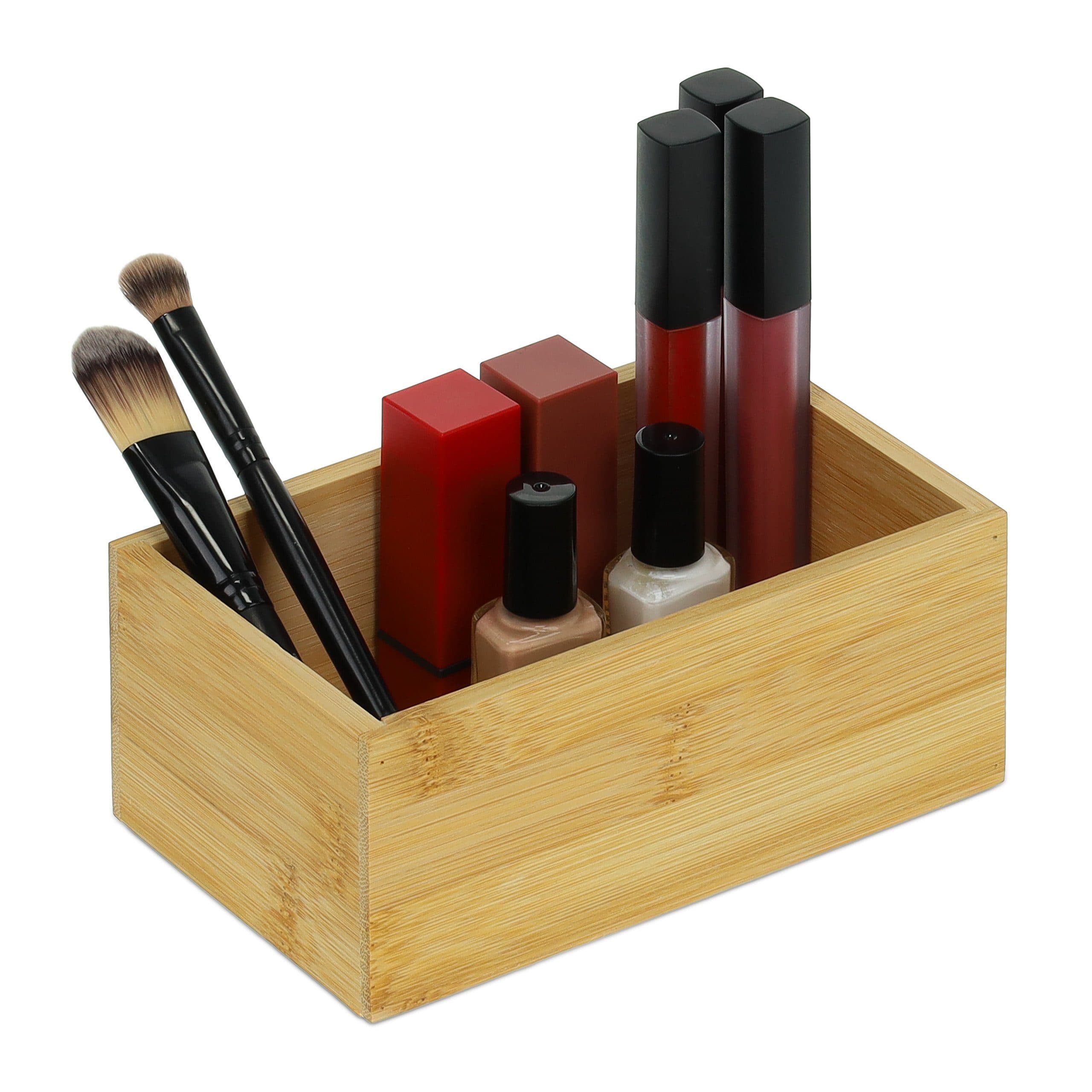 relaxdays Organizer Bambus Box in Quaderform Natur - Bild 2