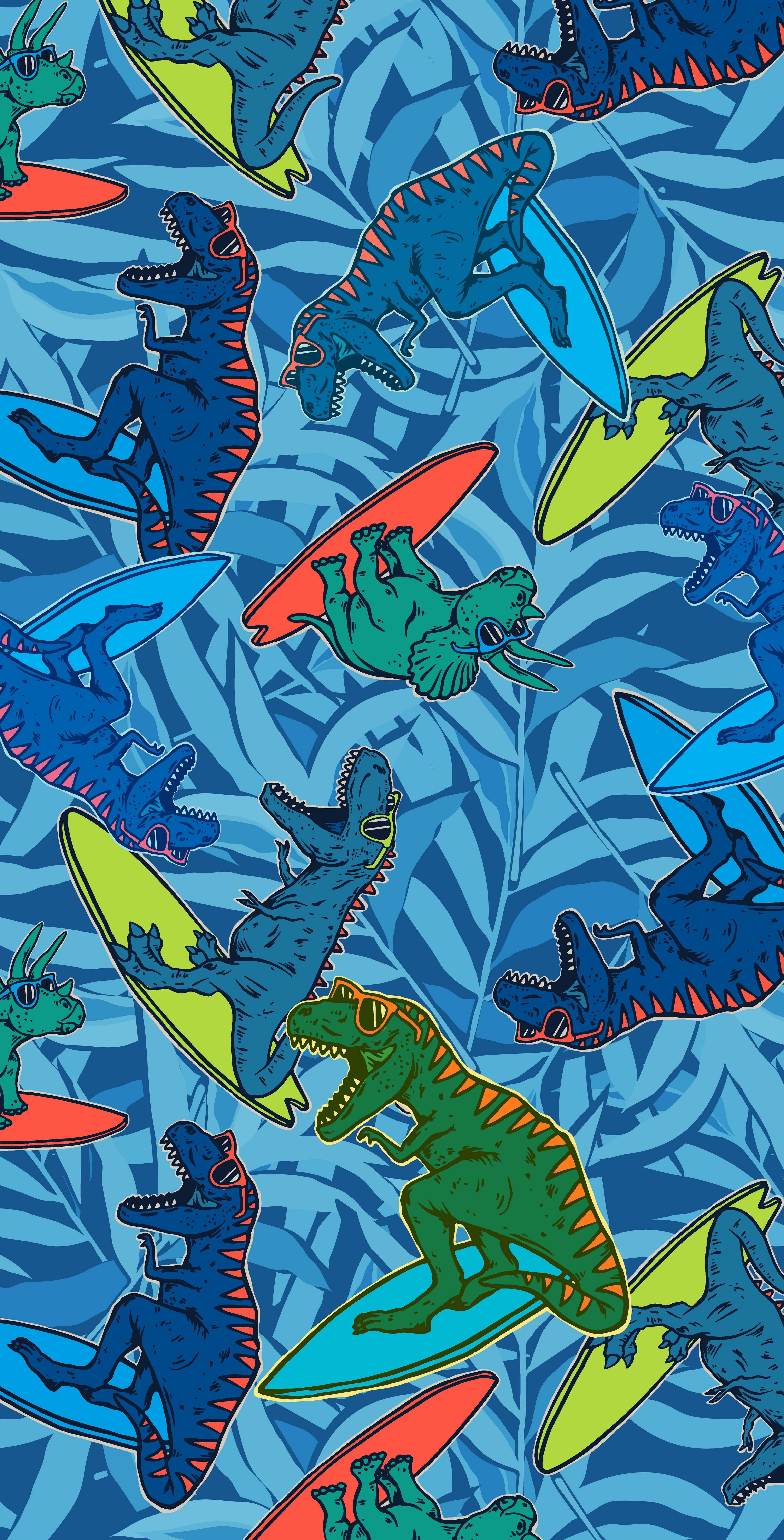 Egeria Strandtuch T-Rex Blau Baumwolle