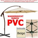 habeig Ampelschirm 3m Beige PVC Wasserdicht mit Kurbel Bild 2