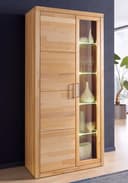 OTTO HOME Vitrine Kernbuche 90x42x190cm 10 Fächer 1 Holztür 1 Glastür Bild 2