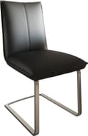 DELIFE Polsterstuhl Lelio-Flex Freischwinger Edelstahl Echt-Leder Schwarz Bild 2