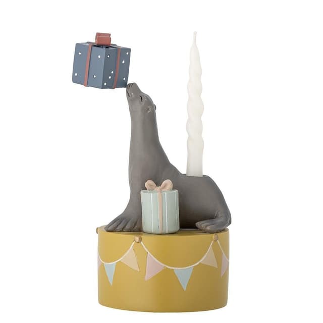 Bloomingville Flor Kerzenständer Gelb - Seelöwen Design mit Geschenk