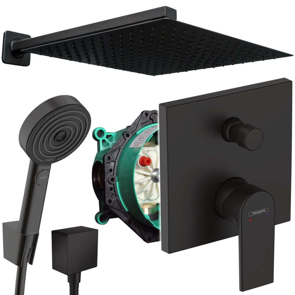 Moderne Duscharmatur in Schwarz