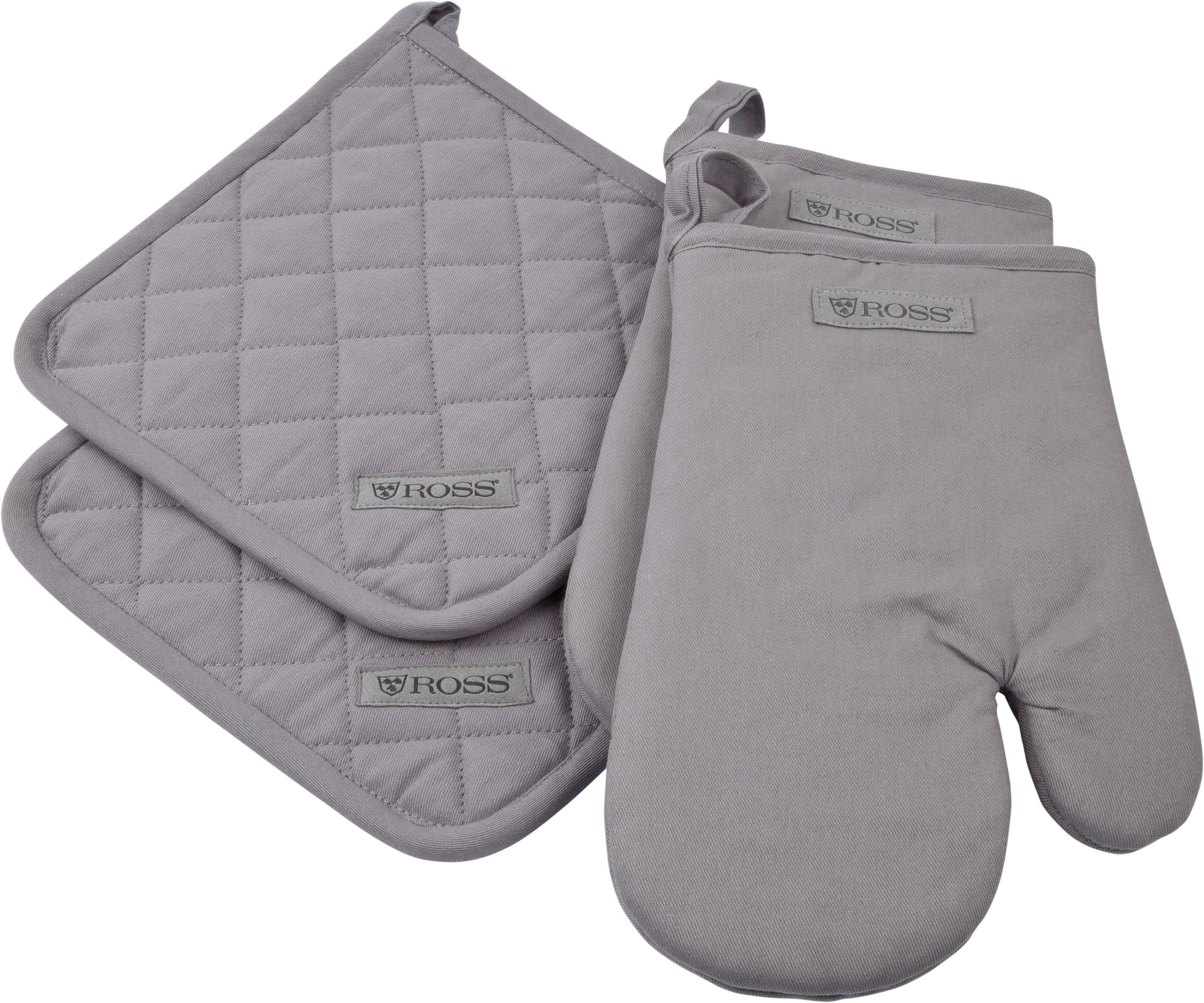 ROSS Topflappen Exclusiv Set 4-tlg. Silber 100% Baumwolle - Bild 2