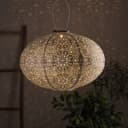Lights4fun LED Laterne Tyvek Solar Lampion Silber Bild 2