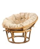 Dekoleidenschaft Papasansessel Rattan Beige mit Baumwollkissen Bild 2