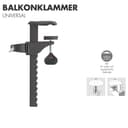 Doppler Balkonklammer Universal für Sonnenschirm 22-32 mm Stahl Bild 2