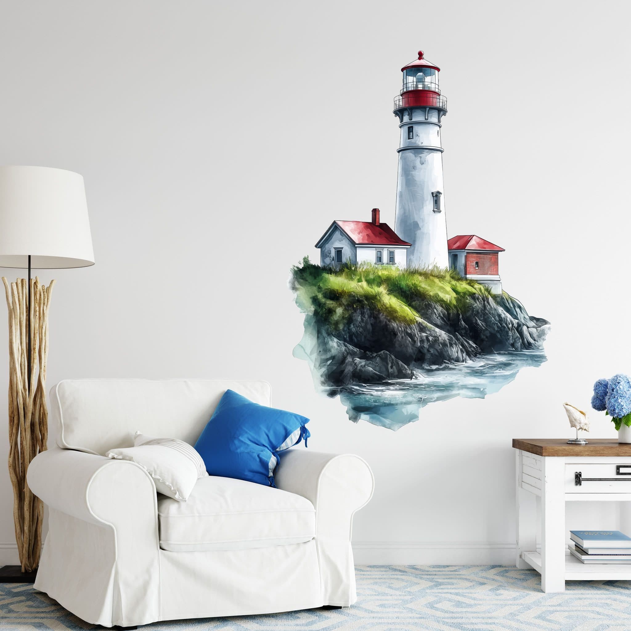 Sunnywall Wandtattoo Maritim Leuchtturm Aquarellstil Selbstklebend - Bild 2