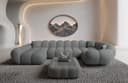 Sofa Dreams Maleron U-Form Wohnlandschaft 6-Sitzer Dunkelgrau Strukturstoff Bild 2