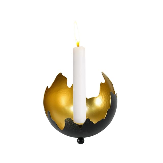 HTI-Living Verena Kerzenständer Schwarz/Gold Metall Tischdekoration
