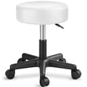 TRESKO Drehhocker Rollhocker höhenverstellbar 10 cm Polsterung Kunstleder Weiß Bild 2