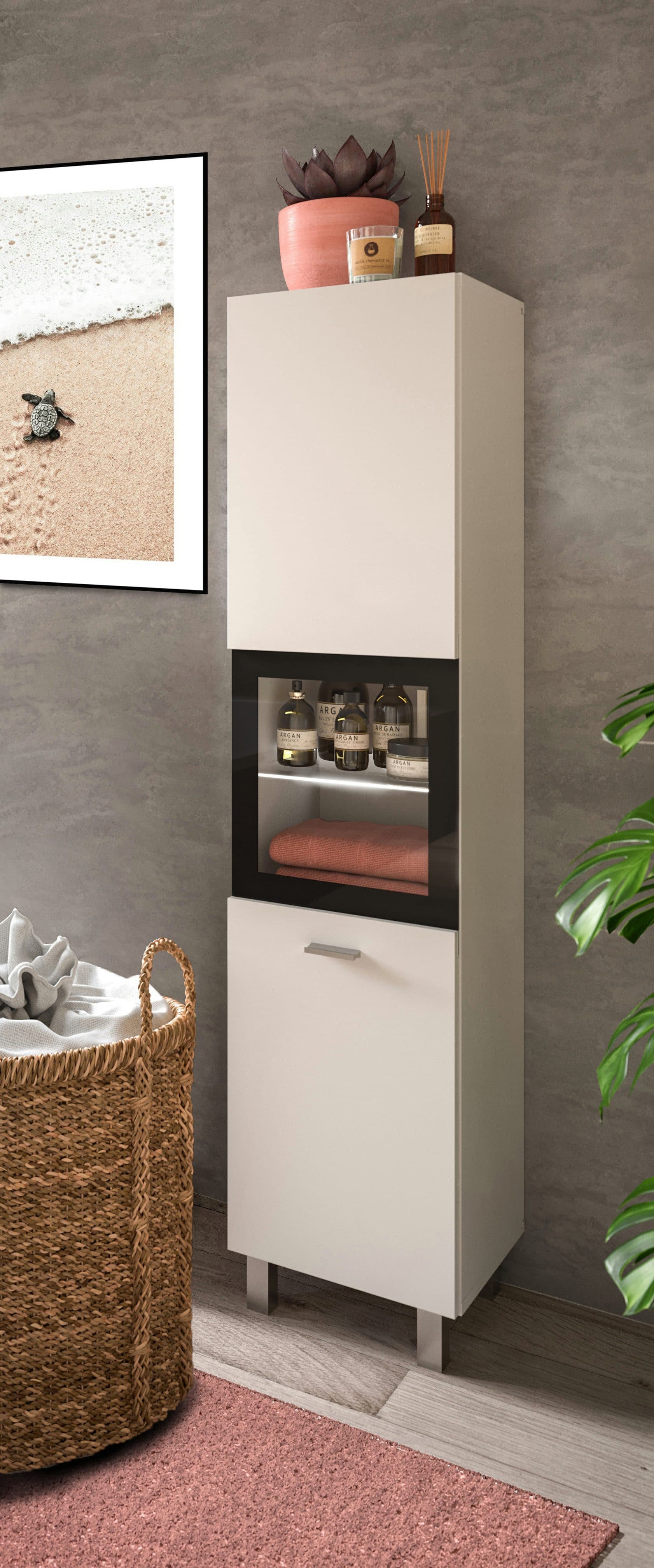 Welltime Hochschrank Tampa Weiß Nachbildung Badschrank - Bild 2