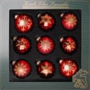 Krebs Glas Lauscha Weihnachtsbaumkugel Schneeflocke Rot/Gold 8 cm Bild 2