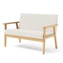 OUNUO 2-Sitzer Sofa Couch Loungesofa Modern Skandinavisch Weiß Bild 2