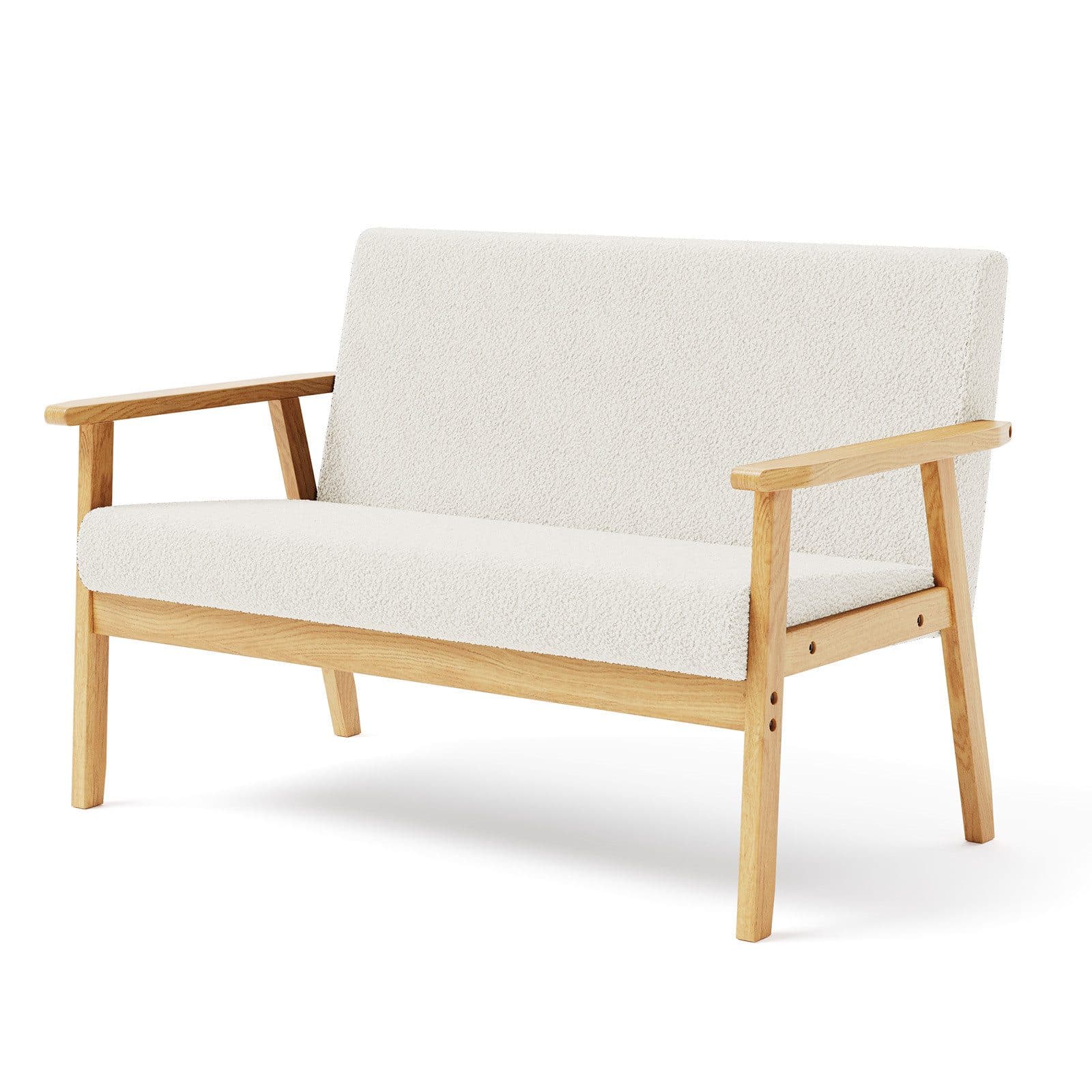 OUNUO 2-Sitzer Sofa Couch Loungesofa Modern Skandinavisch Weiß - Bild 2