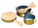 Plantoys Spielgeschirr Kochgeschirr Bunt Holz Schwarzblech Bild 2
