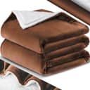 KESSER Kuscheldecke Flauschig Sherpa Vlies Dunkelbraun Bild 2