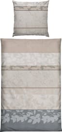 REDBEST Single-Jersey Bettwäsche Wendekissenbezug Streifen/Blatt Beige/Grau Bild 2