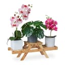 relaxdays Pflanzentreppe Bambus 3 Ebenen Natur Bild 2