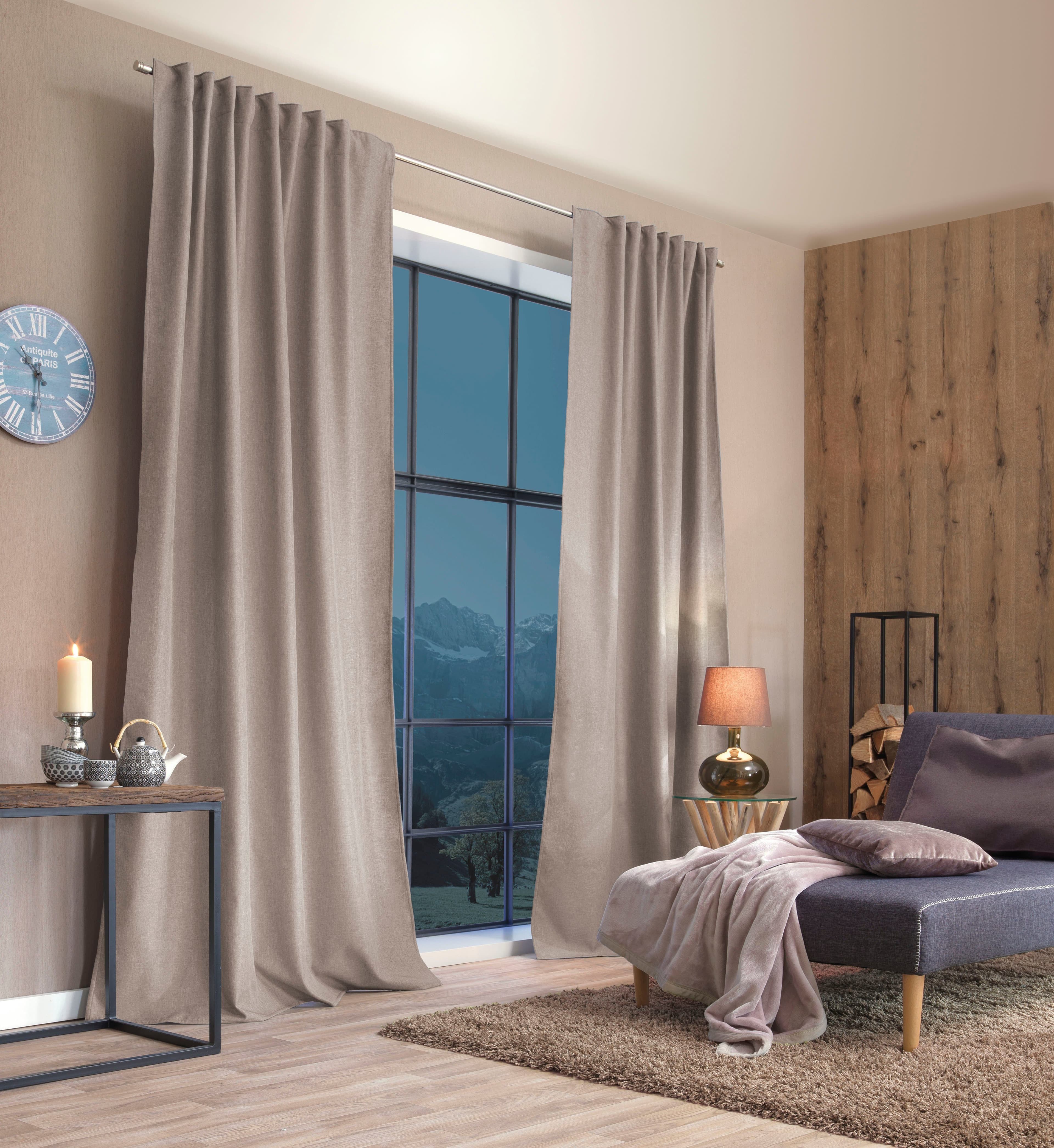 HOME BASICS Vorhang ESKIMO Beige Thermostoff Uni - Bild 2