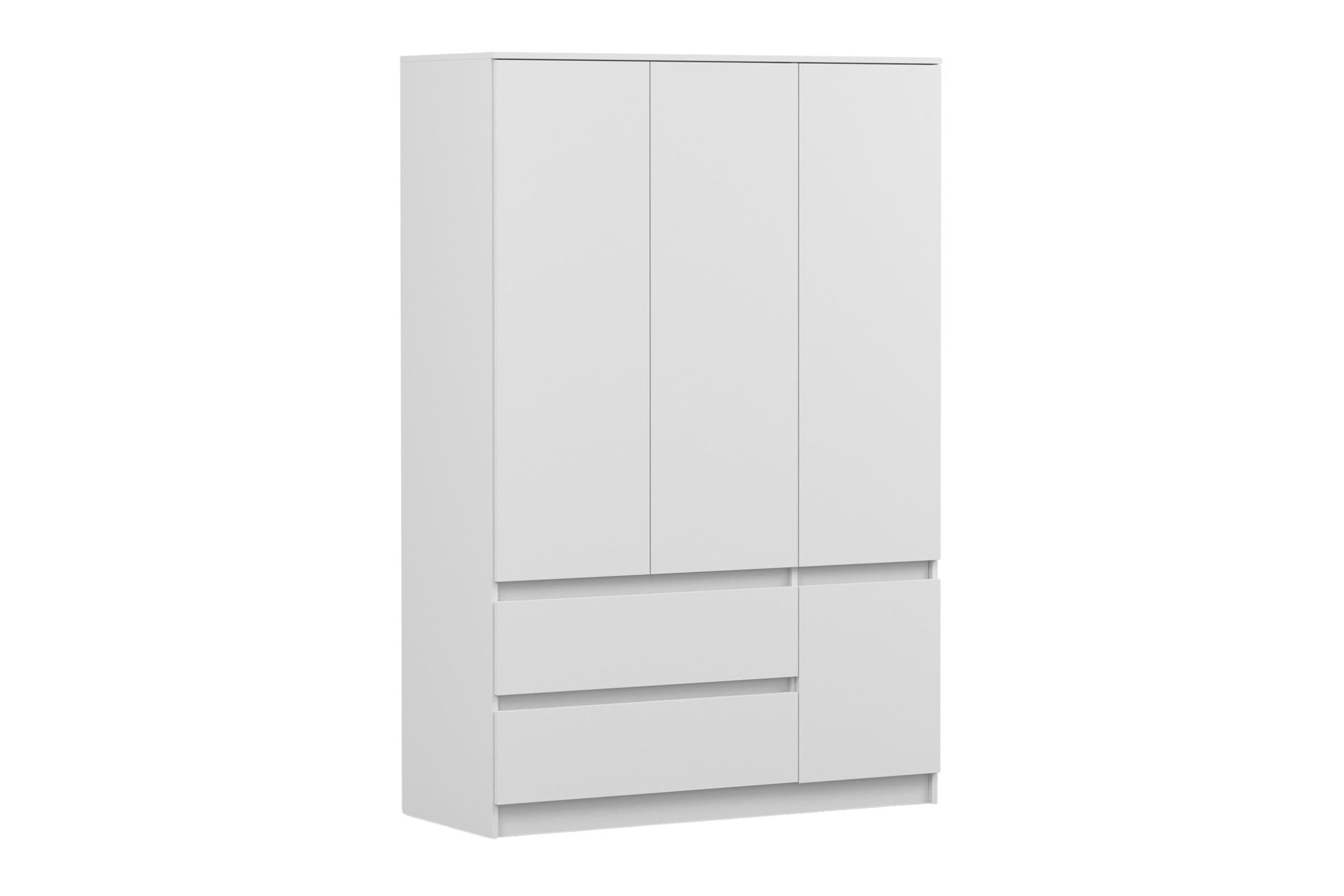 Deine Möbel 24 Kleiderschrank SIMO 01 Weiß 4 Türen 2 Schubladen - Bild 2