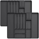 Lifewit Besteckeinsatz Erweiterbarer Besteckkasten mit herausnehmbarem Messerblock (2 St) Schwarz Bild 2