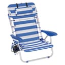 SONGMICS Campingstuhl, Strandstuhl, Klappstuhl,mit Kopfstütze Blau-Weiß gestreift Bild 2