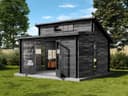 Alpholz Gartenhaus Lausitz Holz Grau 440x440 cm Bild 2