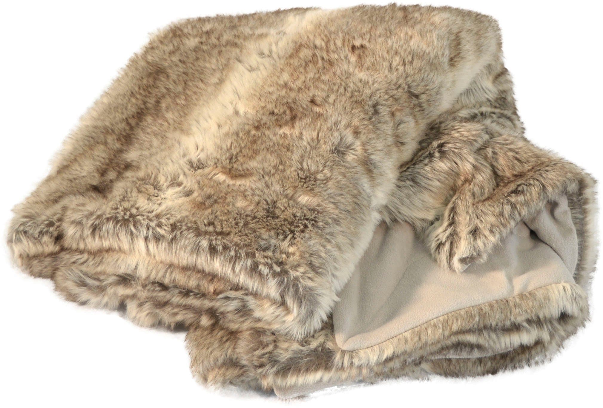 Wohndecke MESANA Wolf Braun Fellimitat 150x200 cm - Bild 2