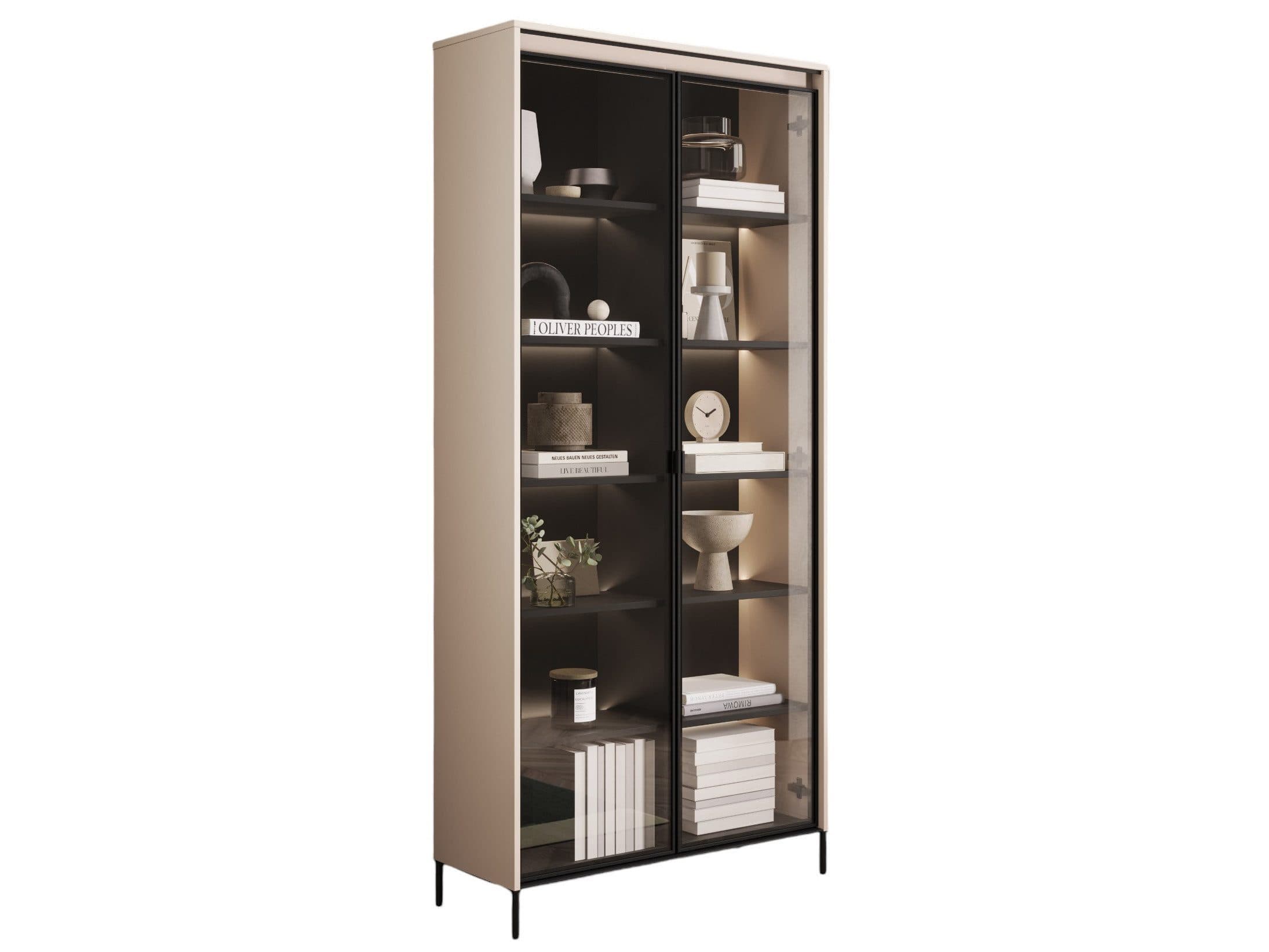 Compleo Standvitrine FLORE Weiß mit 2 Türen und Glasfront - Bild 2