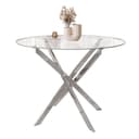 Lookway Esstisch CRISTAL 100 cm Runder Esstisch mit Glasplatte Bild 2